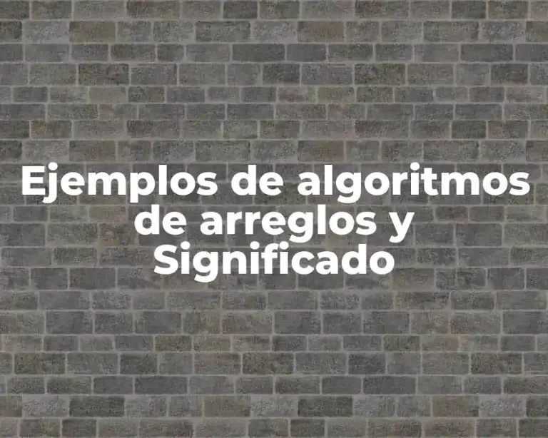 Ejemplos de algoritmos de arreglos y Significado