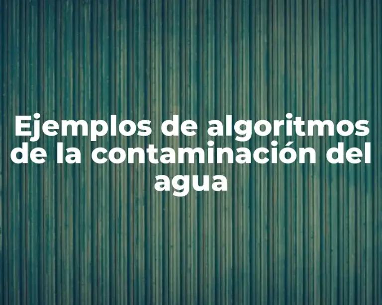 Ejemplos de algoritmos de la contaminación del agua