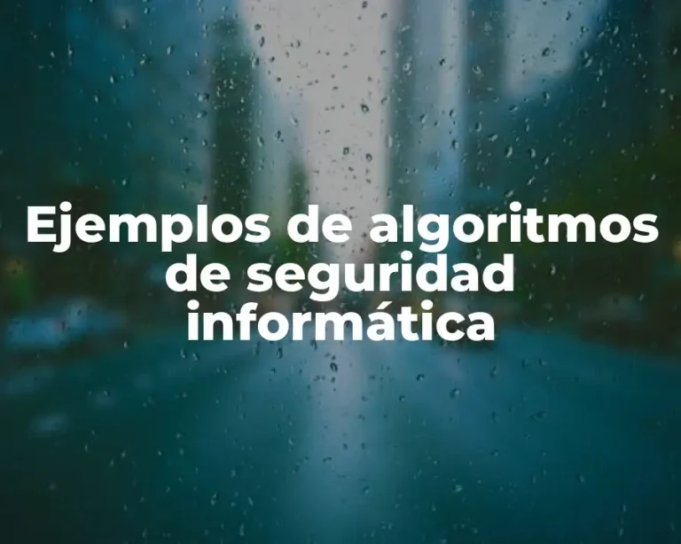 Ejemplos de algoritmos de seguridad informática