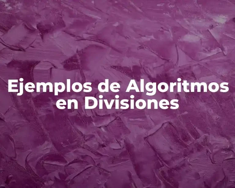 Ejemplos de Algoritmos en Divisiones