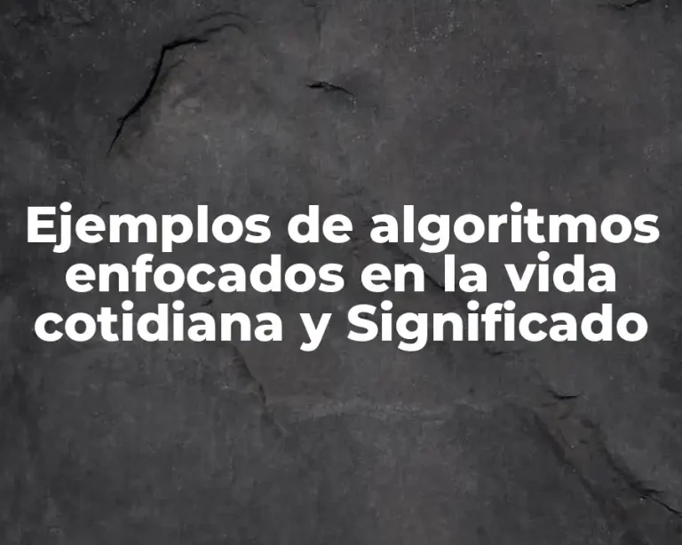 Ejemplos de algoritmos enfocados en la vida cotidiana y Significado