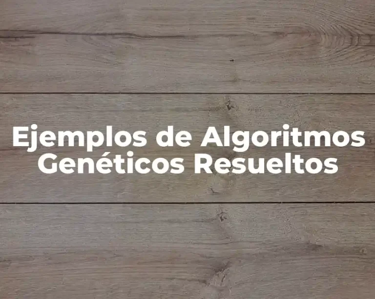 Ejemplos de Algoritmos Genéticos Resueltos