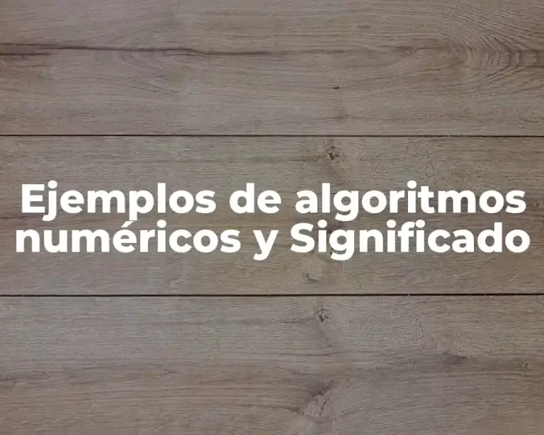 Ejemplos de algoritmos numéricos y Significado