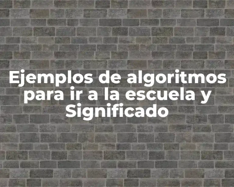 Ejemplos de algoritmos para ir a la escuela y Significado