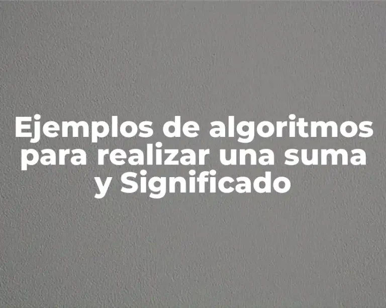 Ejemplos de algoritmos para realizar una suma y Significado