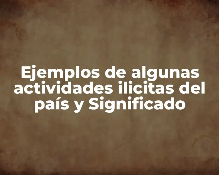 Ejemplos de algunas actividades ilicitas del país y Significado
