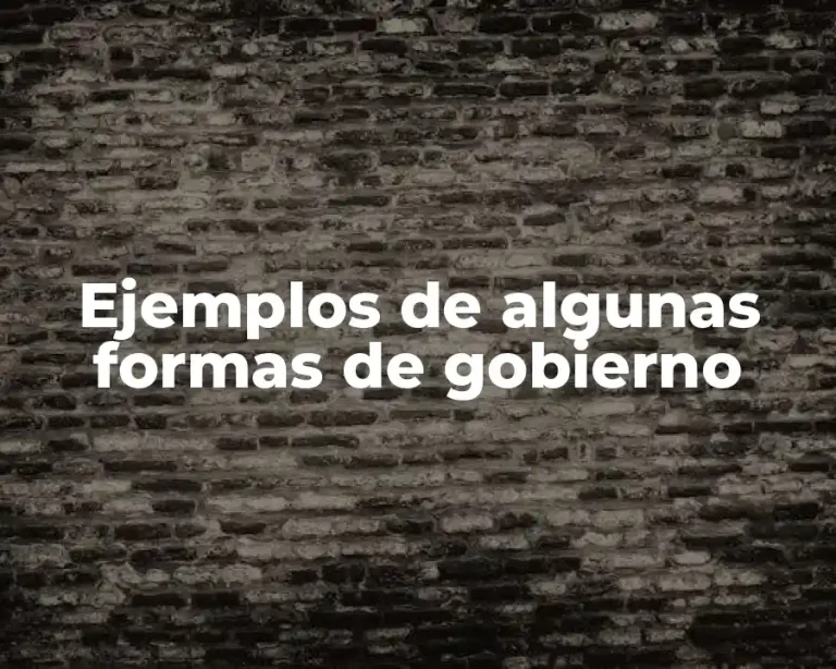 Ejemplos de algunas formas de gobierno
