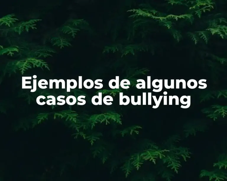 Ejemplos de algunos casos de bullying
