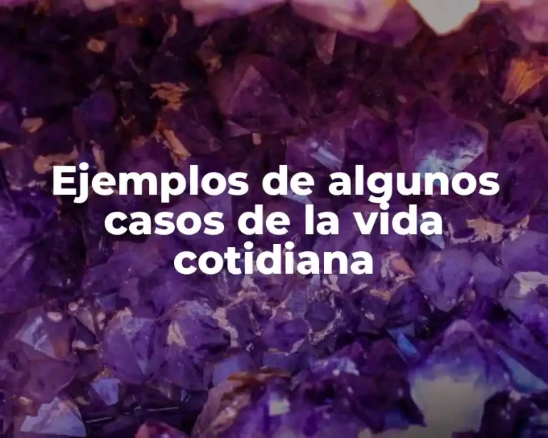 Ejemplos de algunos casos de la vida cotidiana