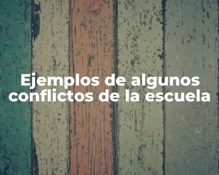 Ejemplos de algunos conflictos de la escuela