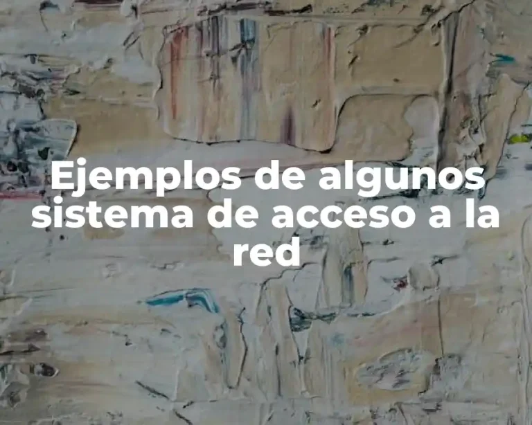 Ejemplos de algunos sistema de acceso a la red