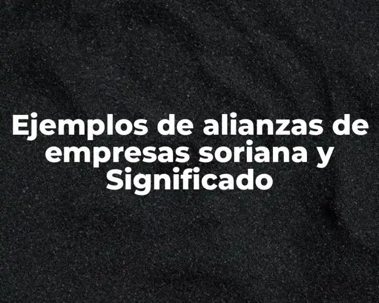 Ejemplos de alianzas de empresas soriana y Significado