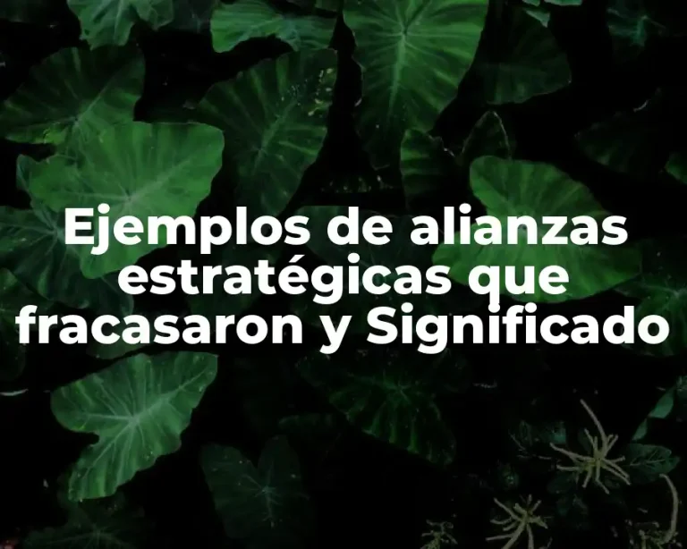 Ejemplos de alianzas estratégicas que fracasaron y Significado