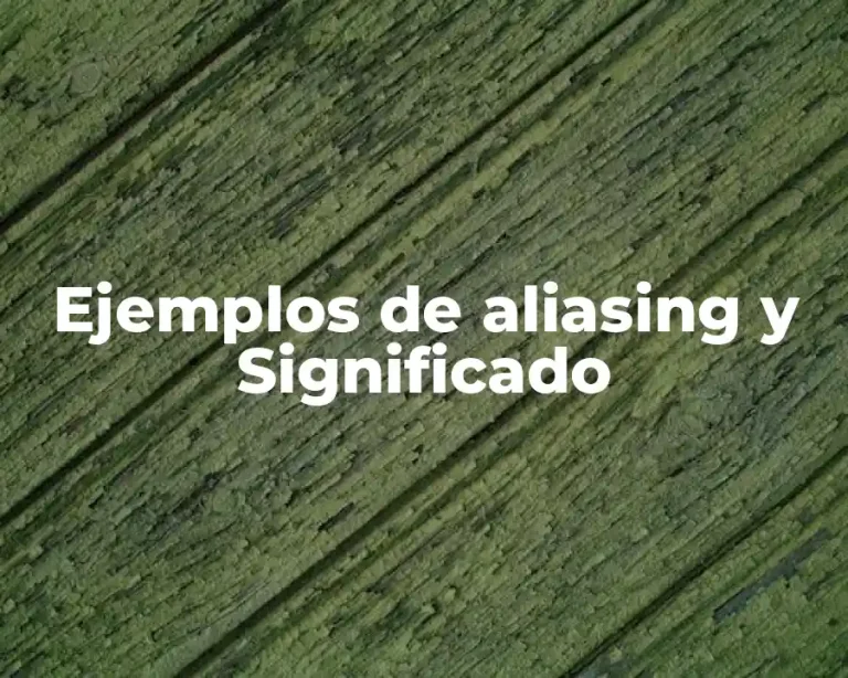 Ejemplos de aliasing y Significado