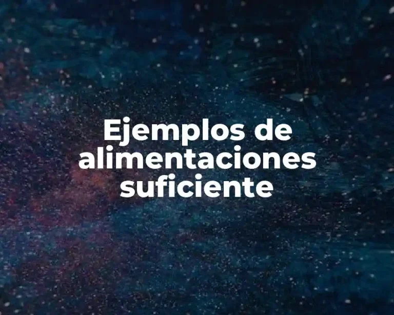 Ejemplos de alimentaciones suficiente