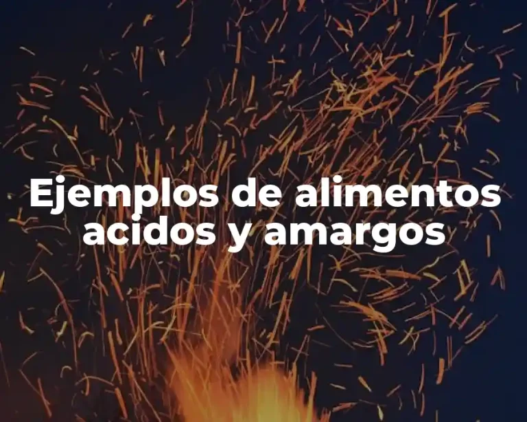 Ejemplos de alimentos acidos y amargos