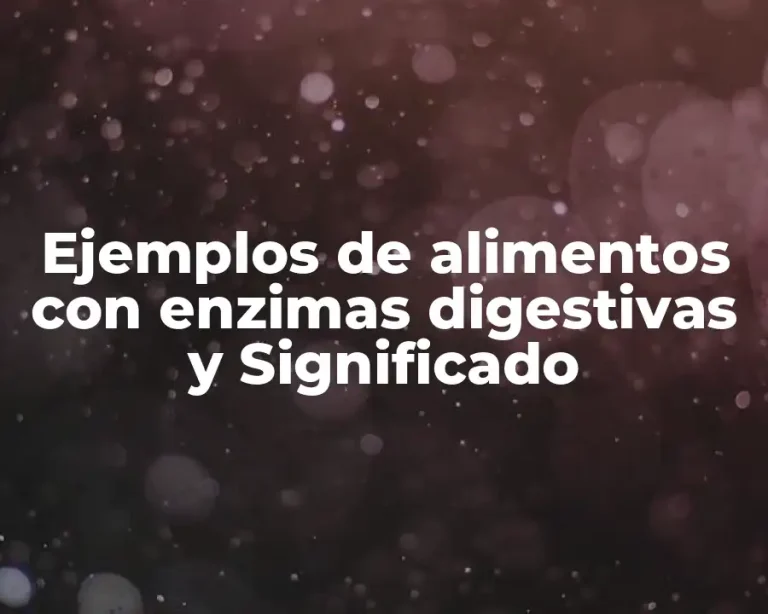 Ejemplos de alimentos con enzimas digestivas y Significado