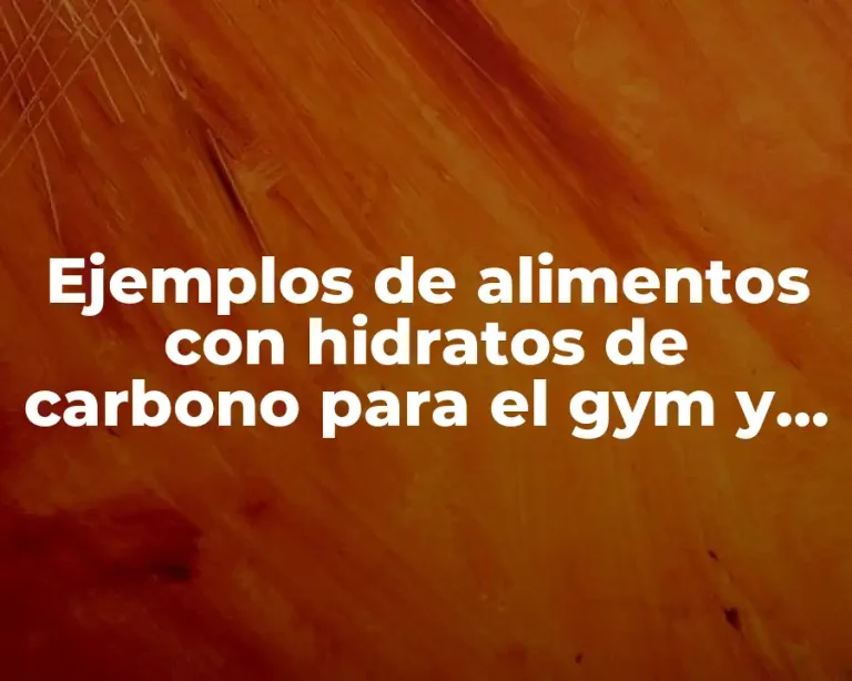 Ejemplos de alimentos con hidratos de carbono para el gym y Significado