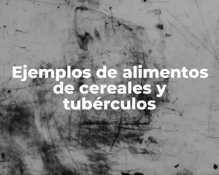 Ejemplos de alimentos de cereales y tubérculos