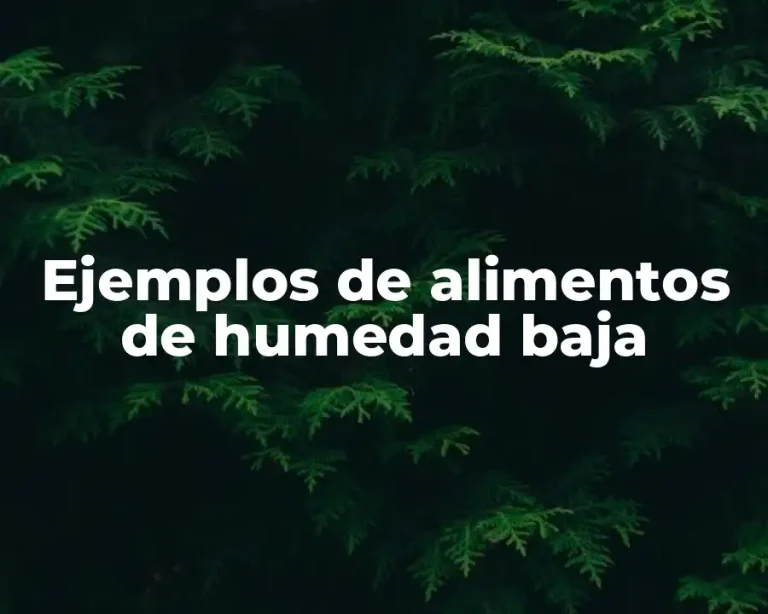 Ejemplos de alimentos de humedad baja