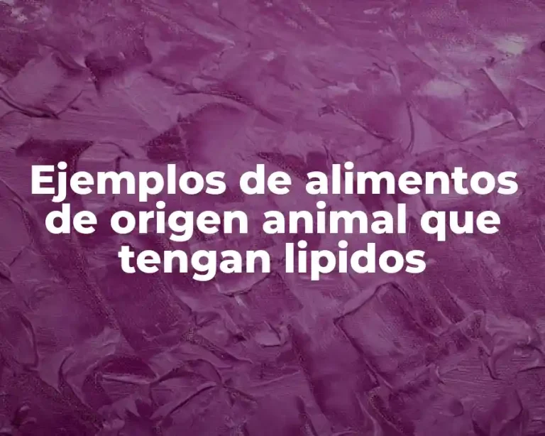 Ejemplos de alimentos de origen animal que tengan lipidos