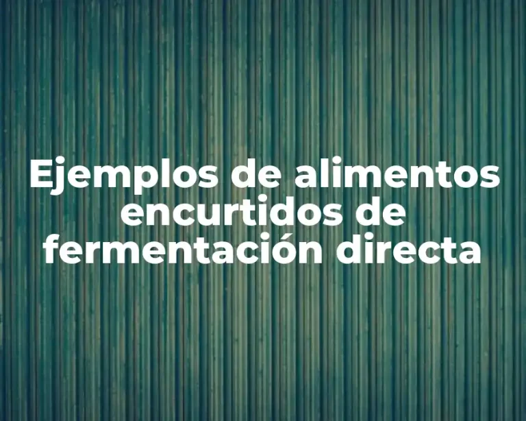 Ejemplos de alimentos encurtidos de fermentación directa