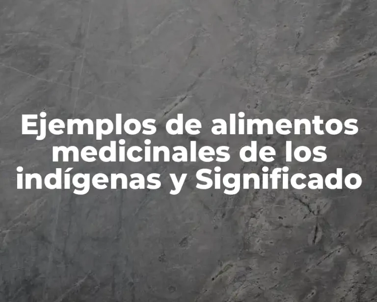 Ejemplos de alimentos medicinales de los indígenas y Significado
