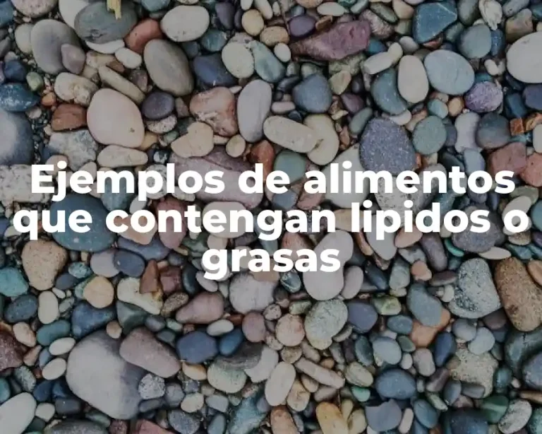 Ejemplos de alimentos que contengan lipidos o grasas