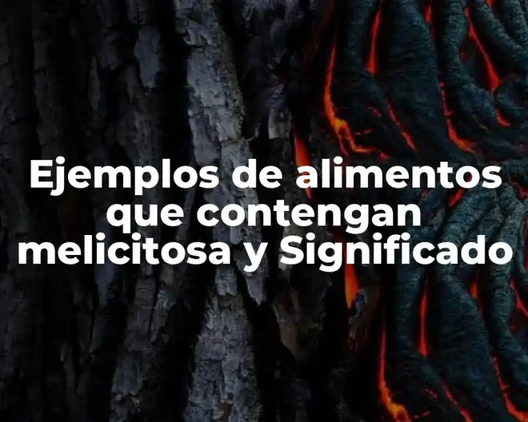 Ejemplos de alimentos que contengan melicitosa y Significado