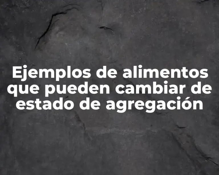 Ejemplos de alimentos que pueden cambiar de estado de agregación