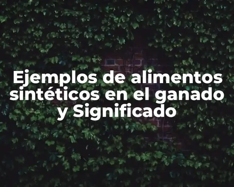 Ejemplos de alimentos sintéticos en el ganado y Significado