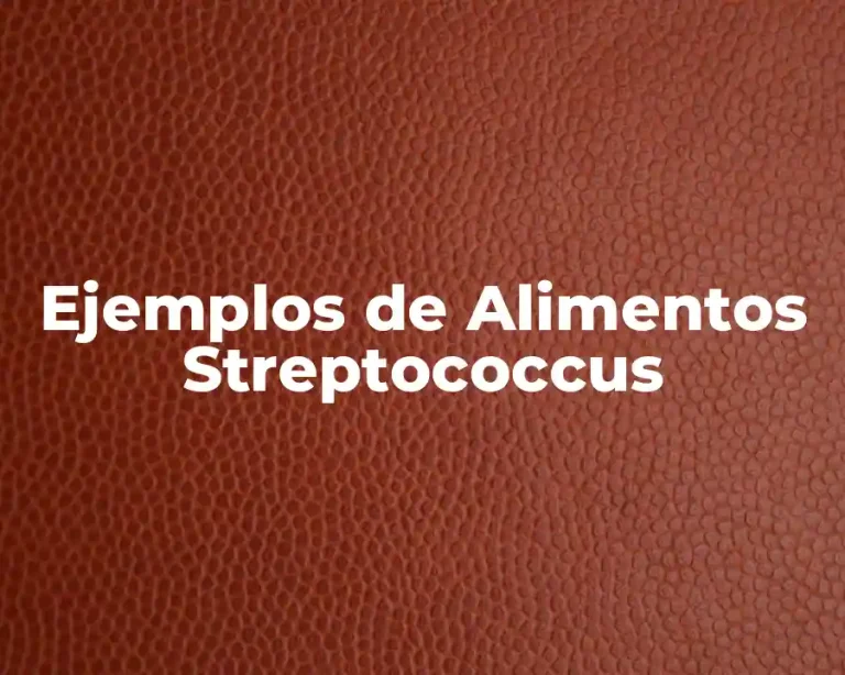 Ejemplos de Alimentos Streptococcus