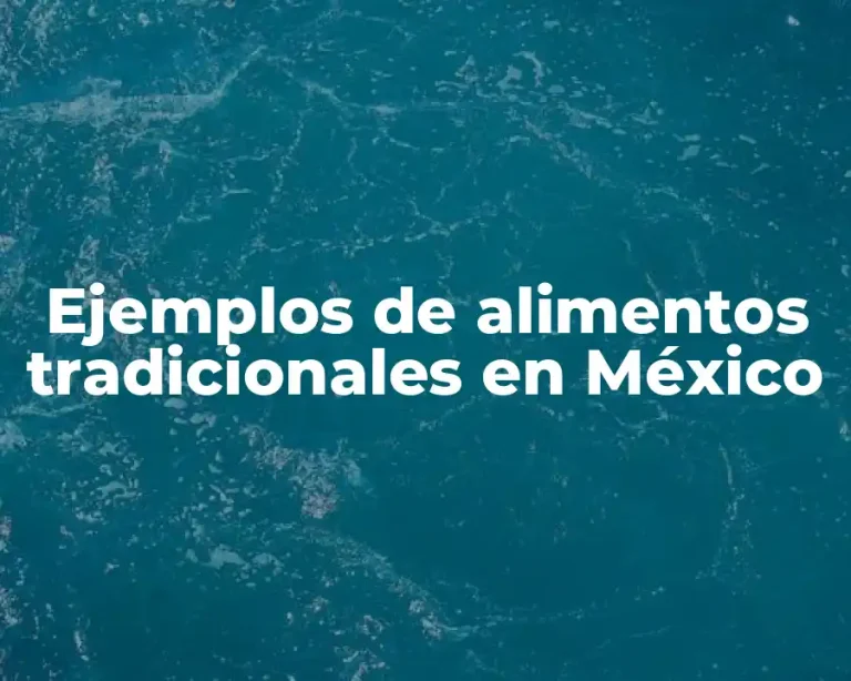 Ejemplos de alimentos tradicionales en México