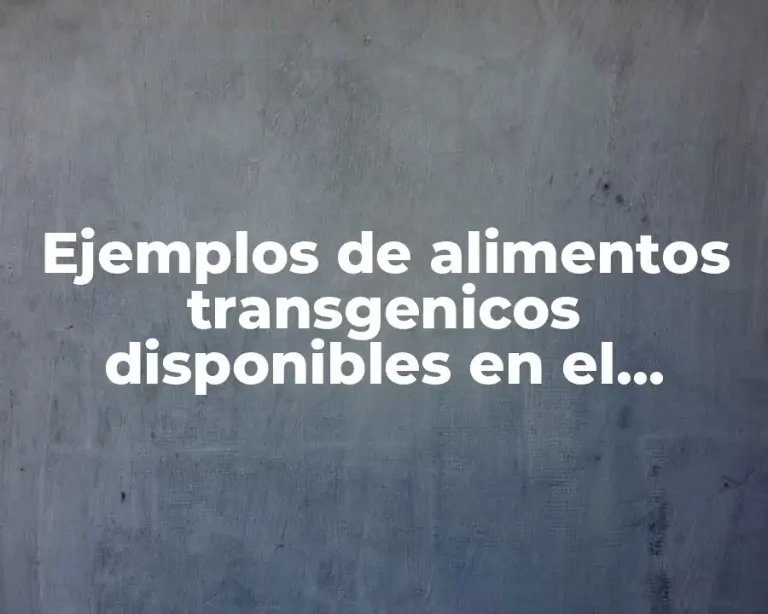 Ejemplos de alimentos transgenicos disponibles en el mercado