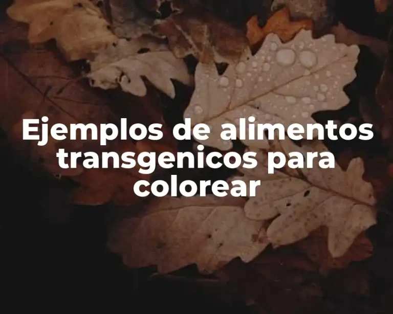 Ejemplos de alimentos transgenicos para colorear