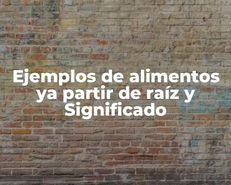 Ejemplos de alimentos ya partir de raíz y Significado