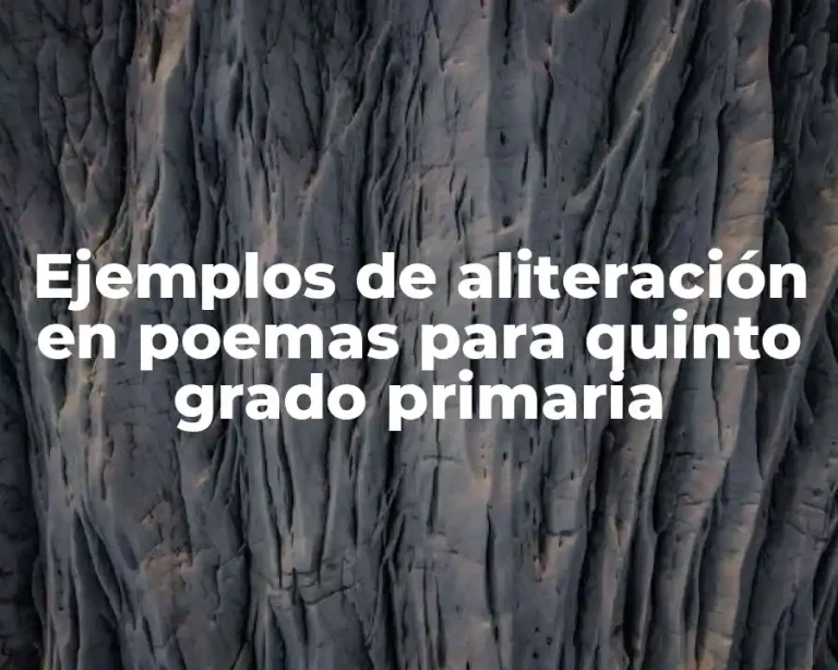 Ejemplos de aliteración en poemas para quinto grado primaria