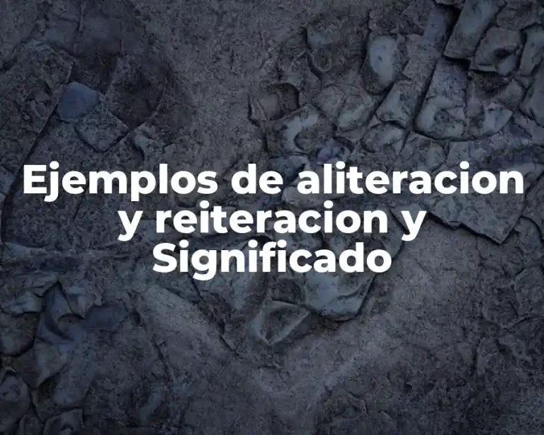 Ejemplos de aliteracion y reiteracion y Significado