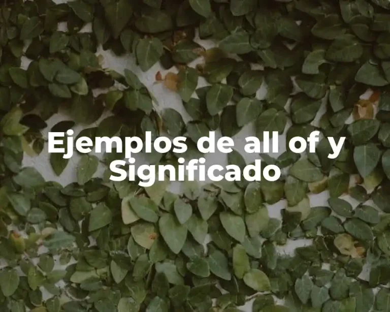 Ejemplos de all of y Significado
