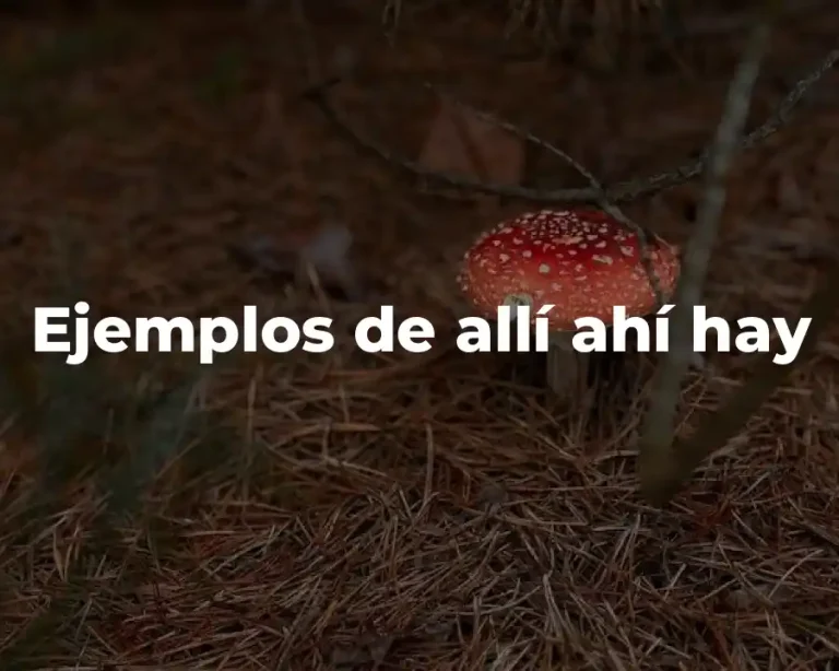 Ejemplos de allí ahí hay