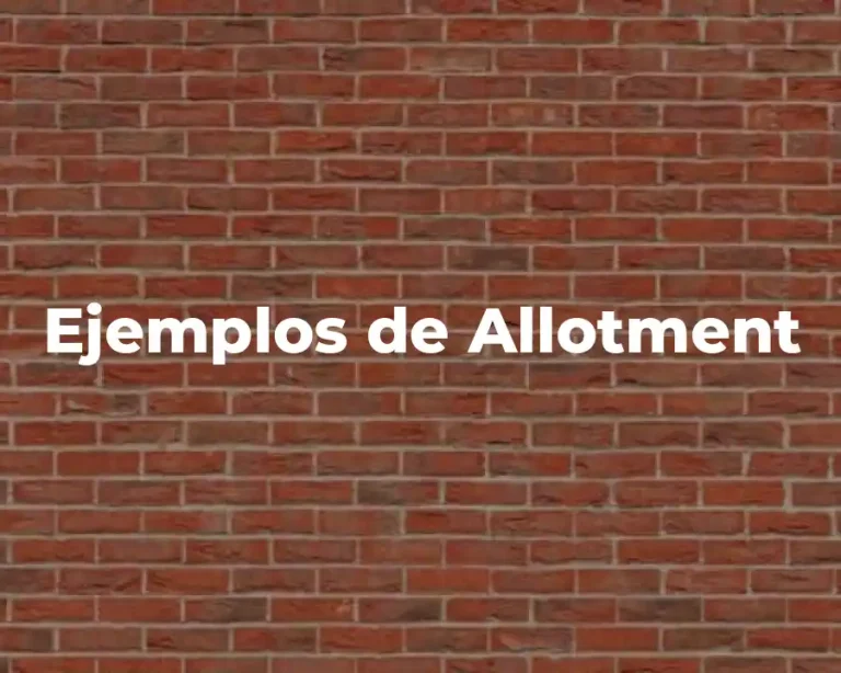 Ejemplos de Allotment