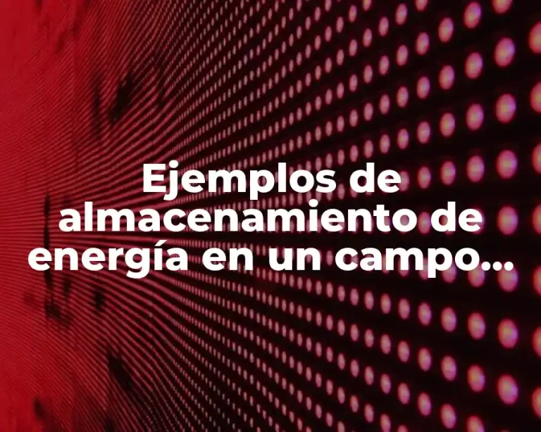 Ejemplos de almacenamiento de energía en un campo eléctrico