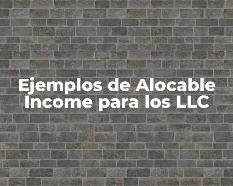 Ejemplos de Alocable Income para los LLC