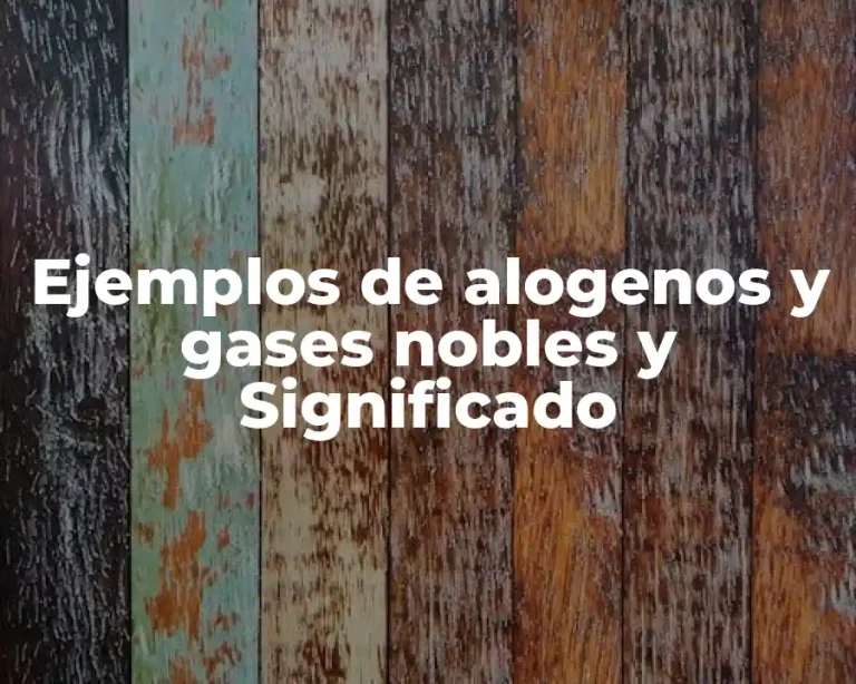Ejemplos de alogenos y gases nobles y Significado