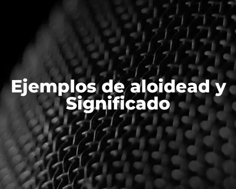Ejemplos de aloidead y Significado