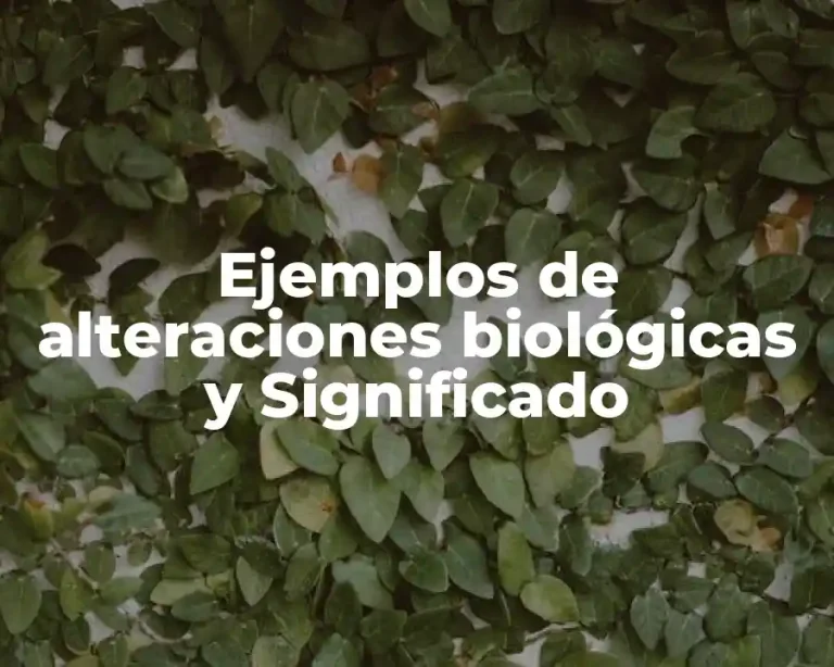 Ejemplos de alteraciones biológicas y Significado