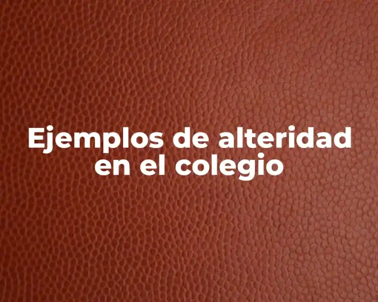 Ejemplos de alteridad en el colegio