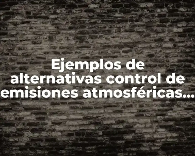 Ejemplos de alternativas control de emisiones atmosféricas y Significado