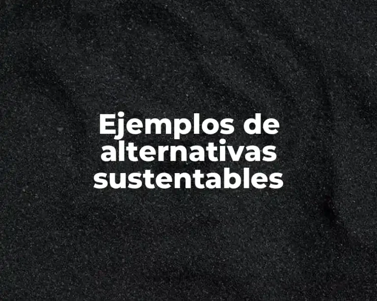 Ejemplos de alternativas sustentables