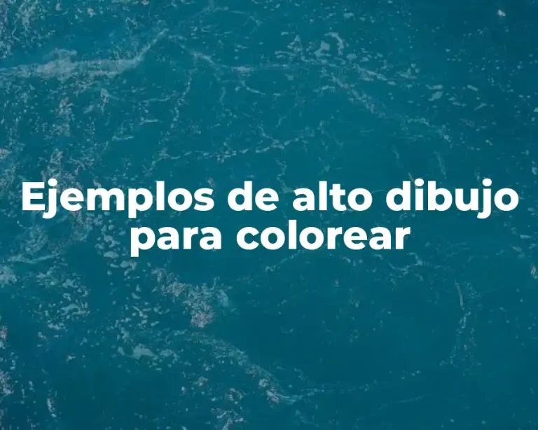 Ejemplos de alto dibujo para colorear